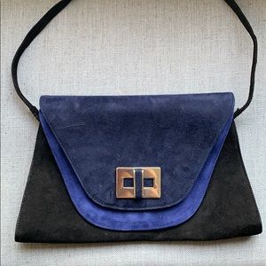 Stuart Weitzman Suede Color Block Clutch